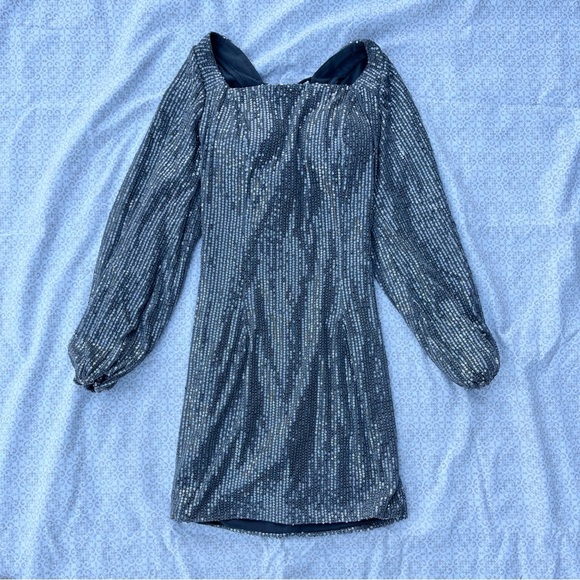 Silver Sequin Mini Dress - Picture 1 of 3